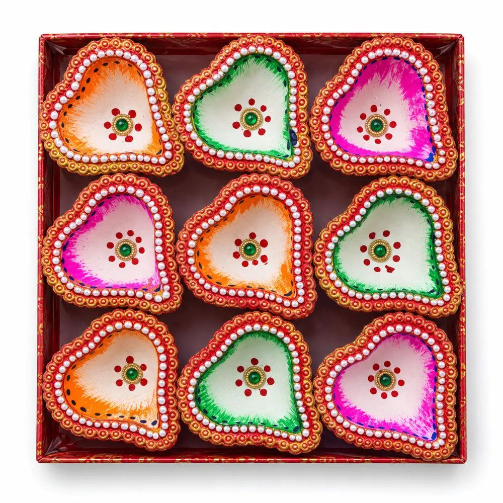 diwali diyas heart shaped