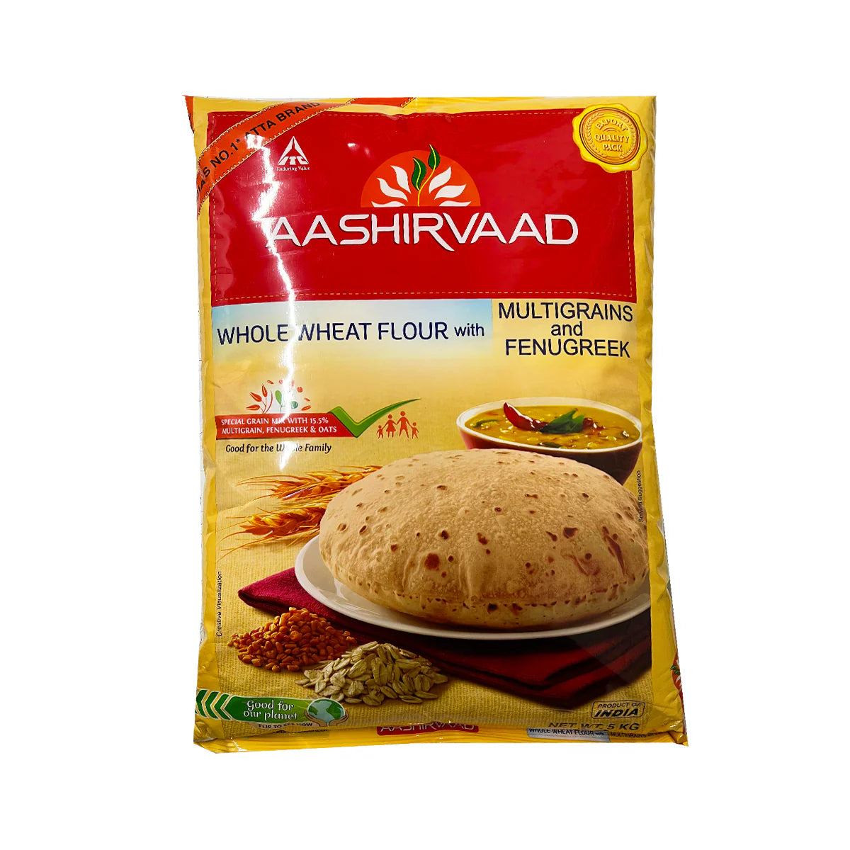Aashirvaad multigrain atta with fenugreek pack – methi flour for soft rotis