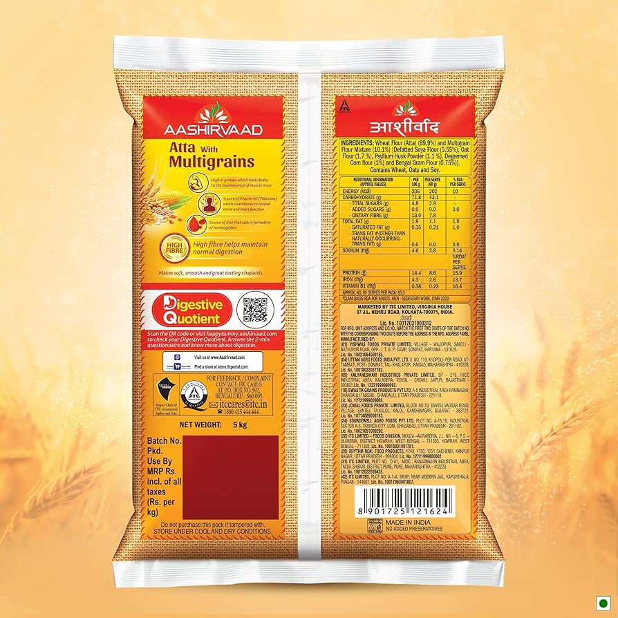 Aashirvaad Multigrain Atta – Healthy Wheat Flour for Soft Rotis