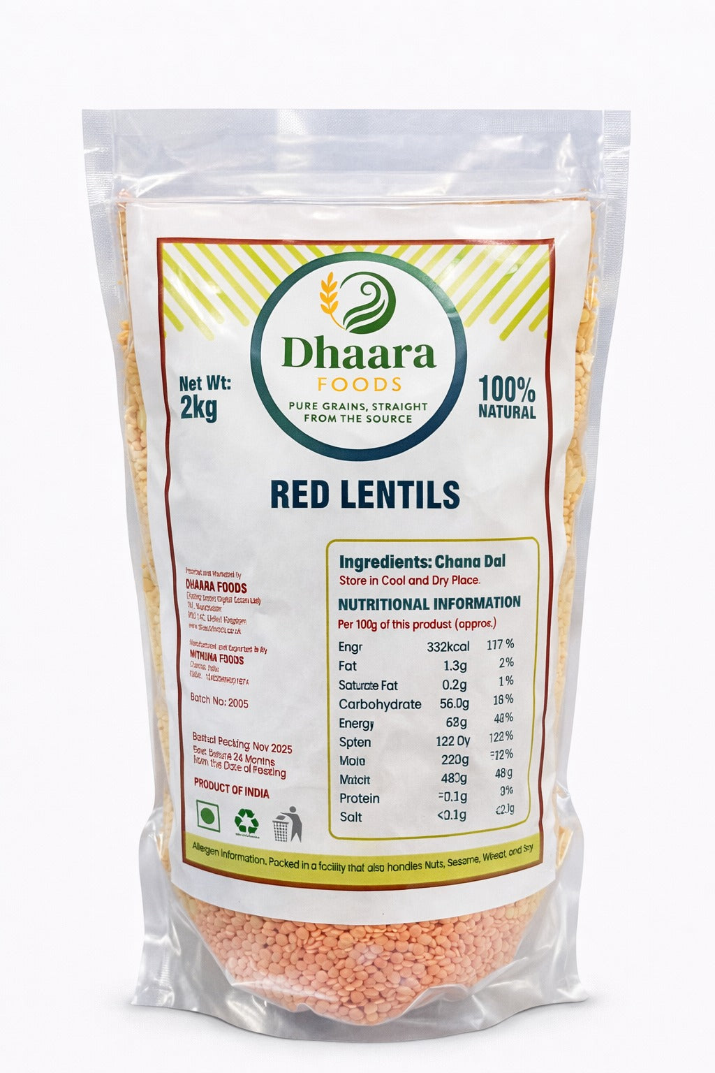 Dhaara Red lentils