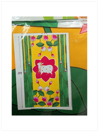 Traditional Cotton Backdrop for Festivals, Pooja & Event Decoration 8x5 Ft' – Reusable
