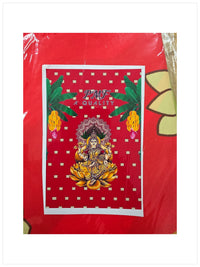 Traditional Cotton Backdrop for Festivals, Pooja & Event Decoration 8x5 Ft' – Reusable