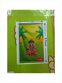 Traditional Cotton Backdrop for Festivals, Pooja & Event Decoration 8x5 Ft' – Reusable