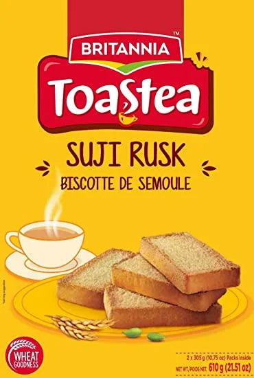 Britannia Suji & Wheat Rusk 610g crunchy tea time rusk for chai coffee and snacks