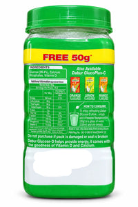 Dabur Glucose-D Classic jar, back label view