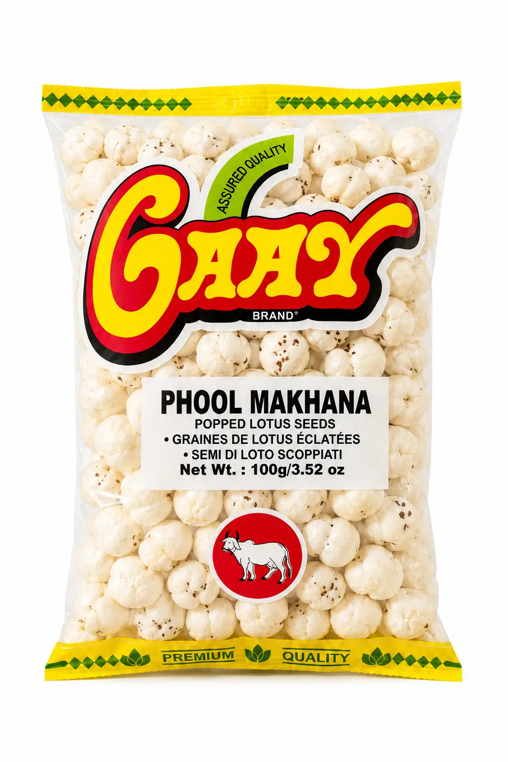Gaay Phool Makhana popped lotus seeds 100g packet