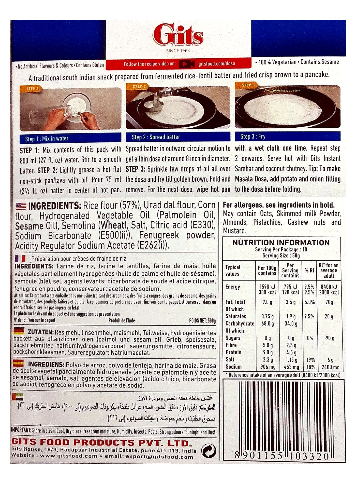 gits-dosa-mix-500g-back-label-ingredients-instructions
