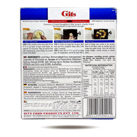 Gits Medu Vada Mix 200g back label with ingredients cooking instructions and nutrition information