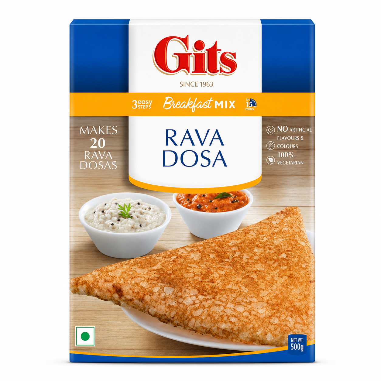 Gits Rava Dosa Mix 500g instant mix for crispy South Indian rava dosa