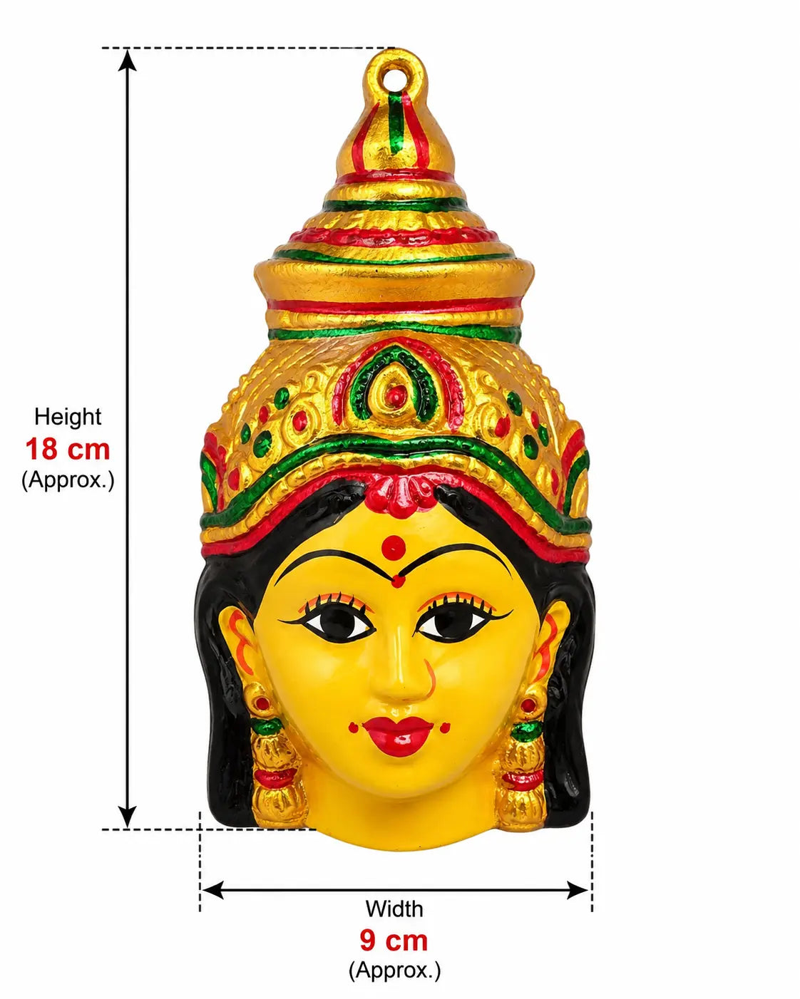 Traditional Goddess Lakshmi face decoration for Varalakshmi Vratham coconut decoration and wall hanging.
