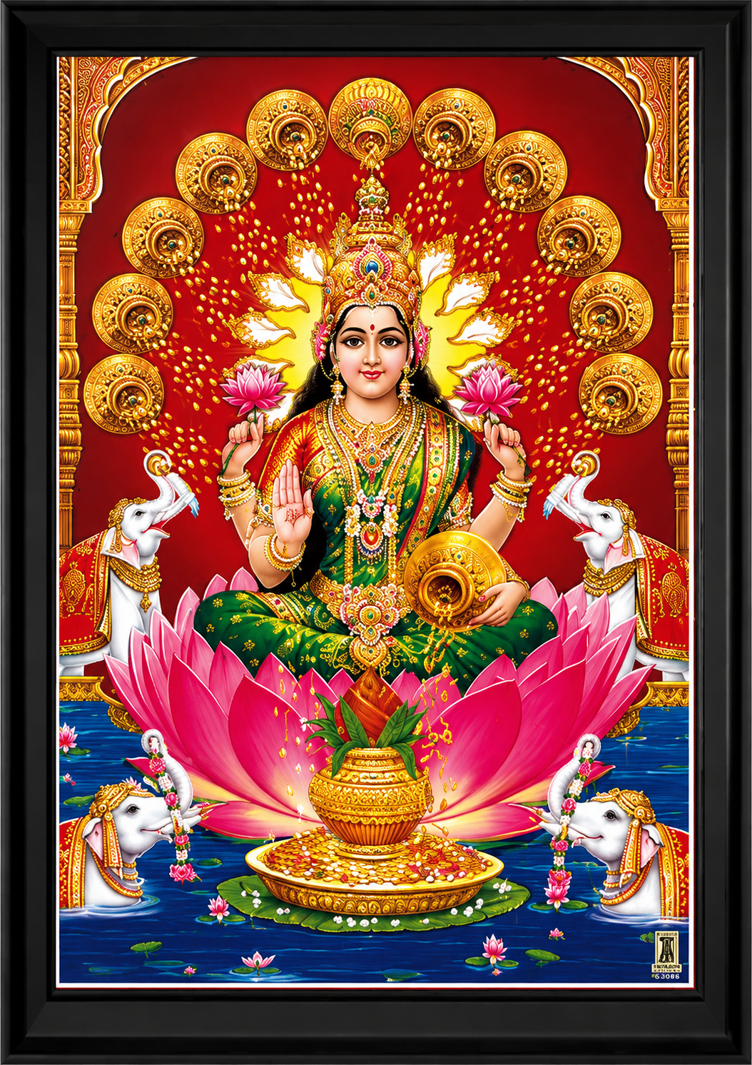 Lakshmi Devi framed picture for pooja room and home temple