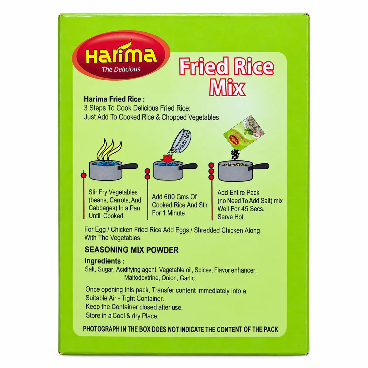 Harima Fried Rice Mix 50g ingredients and cooking instructions