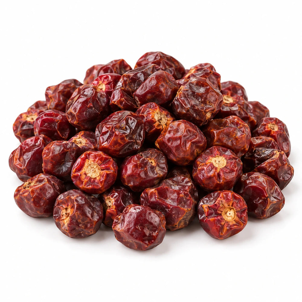 Whole round dried Indian red chillies without stems