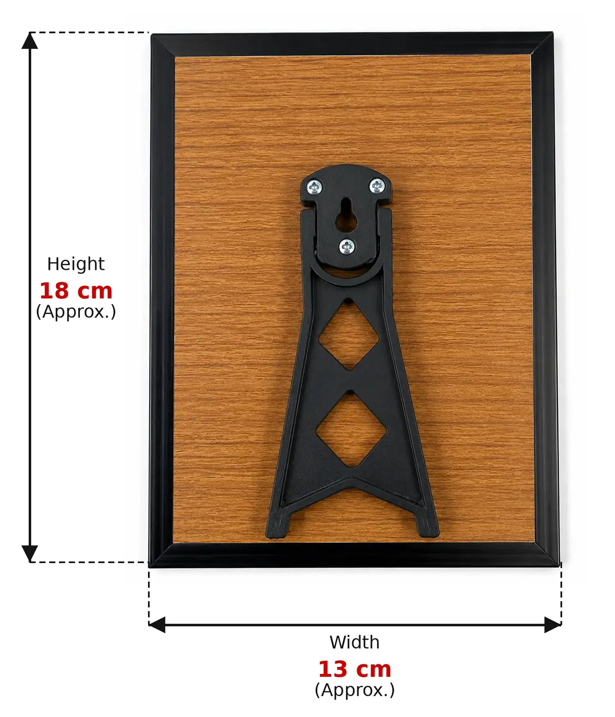 Back of Lakshmi Devi picture frame with hanging stand, 18 cm height and 13 cm width
