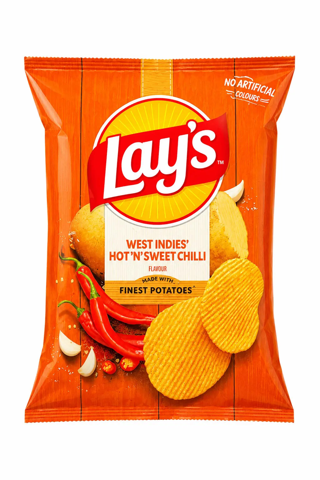 Lay’s West Indies Hot and Sweet Chilli potato crisps packet