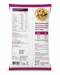Mille Unpolished Barnyard Millet 500g back pack with nutrition information and cooking instructions