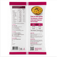 Mille Unpolished Kodo Millet 500g back pack with nutrition information and cooking instructions