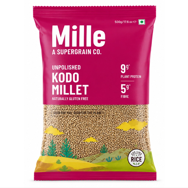 Mille Unpolished Kodo Millet 500g front pack