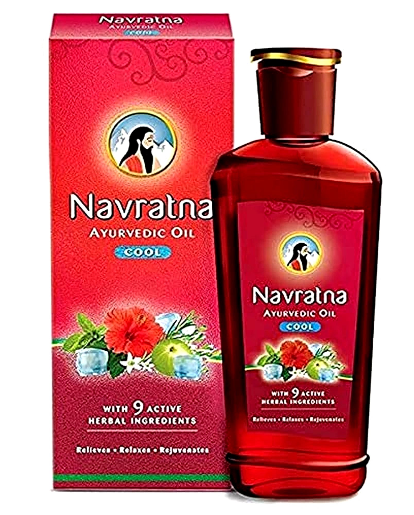Navratna Ayurvedic Oil Cool 270ml bottle – herbal cooling hair oil for stress relief