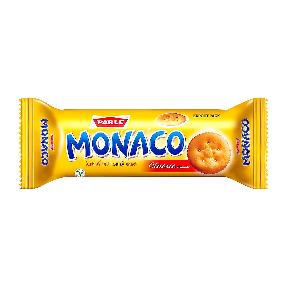 Parle Monaco 63.3g salted crackers for tea time snacks and lunch boxes