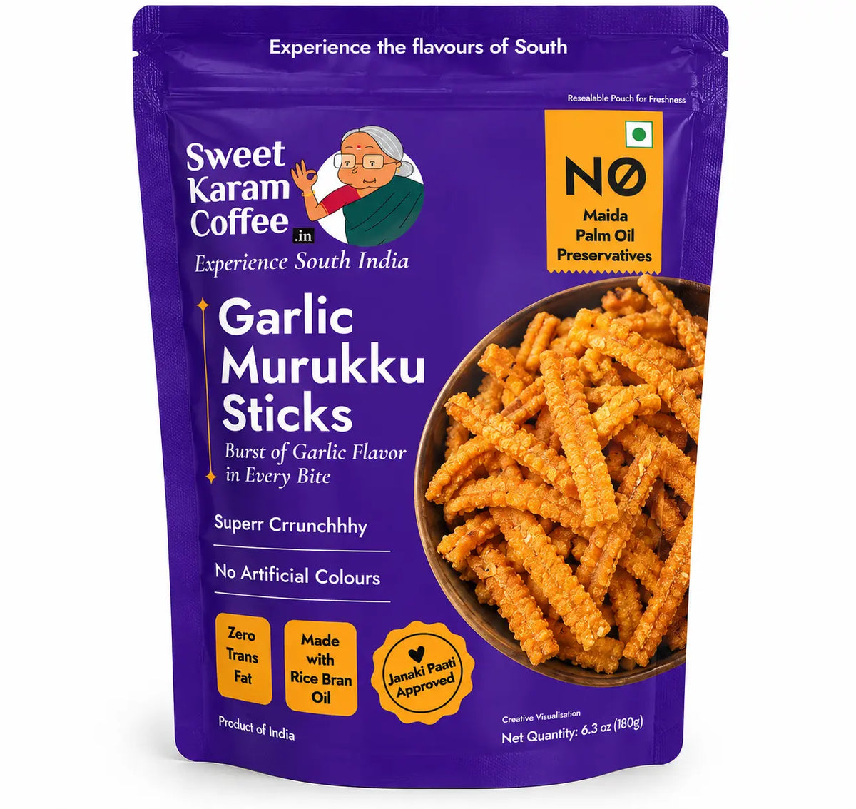 Sweet Karam Coffee South Indian Snacks 180g | Crunchy Indian Savoury Snack