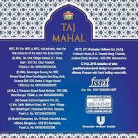 Taj Mahal Tea 500g pack back