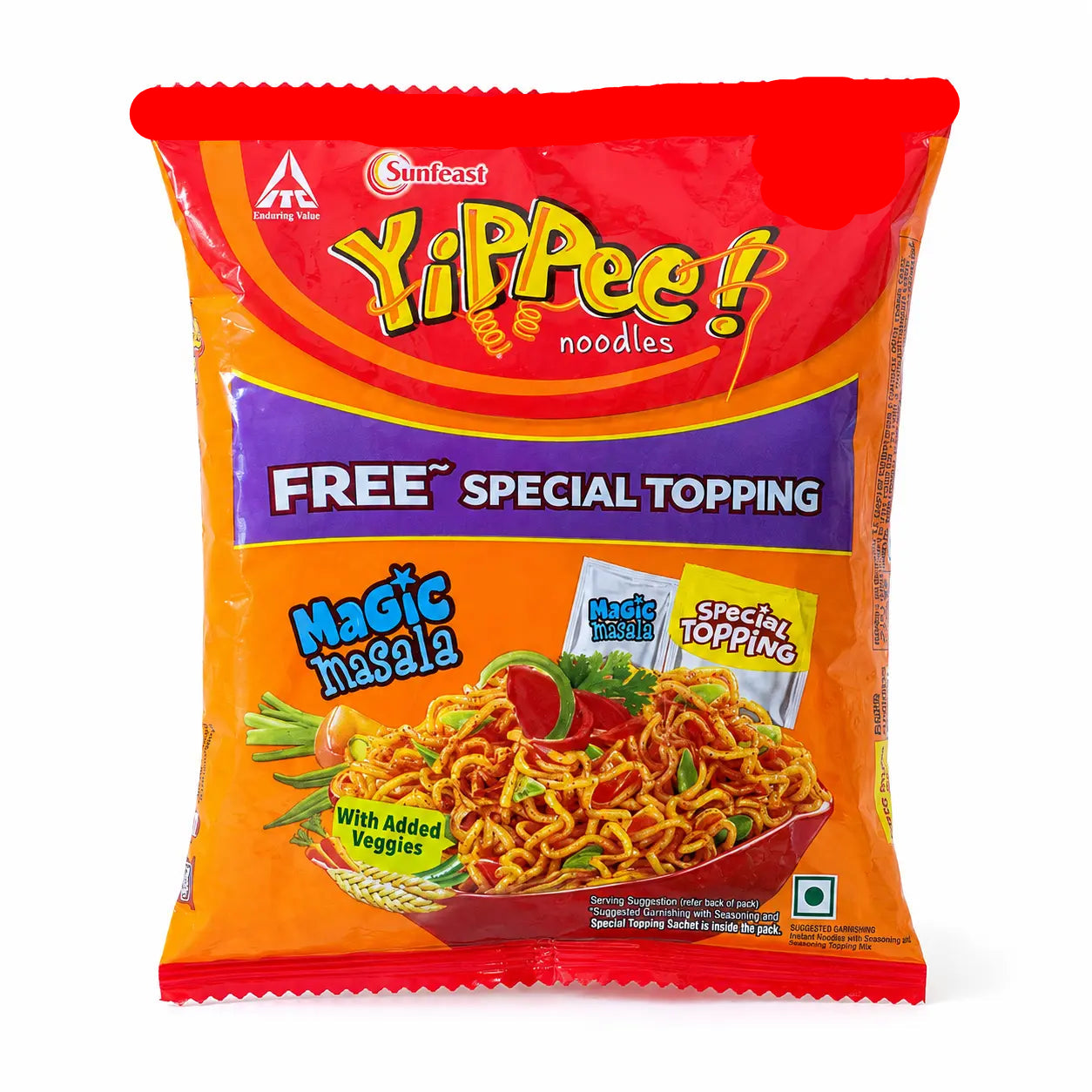 Sunfeast YiPPee Magic Masala Noodles 72.6g with free special topping